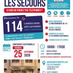 Affiche SURDI 34 : conférence sur le numéro d'urgence 114, vendredi 25 septembre 2026 à Montpellier.